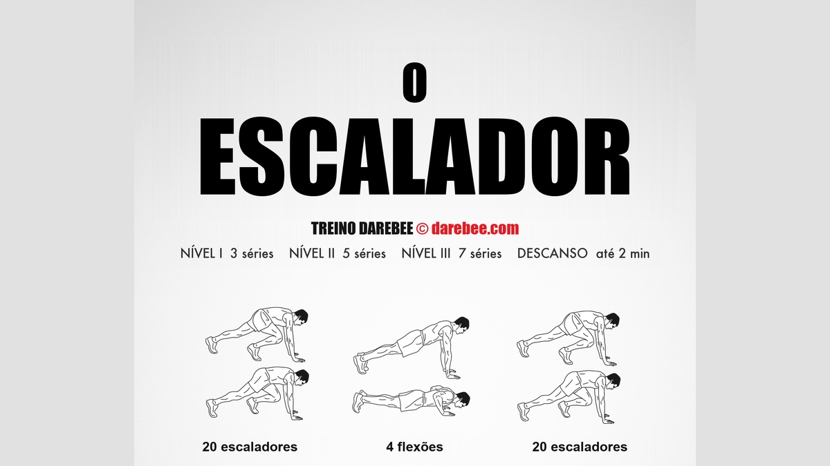 Treino de montanha em casa: ficha visual estilo Darebee de calistenia e core para subidas com mochila pesada