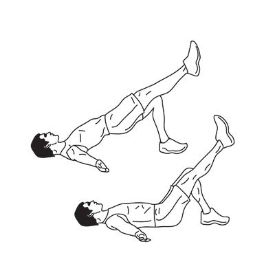 Ilustração da ponte unilateral de glúteo do Darebee